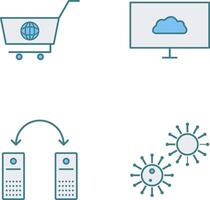 global achats et nuage système icône vecteur