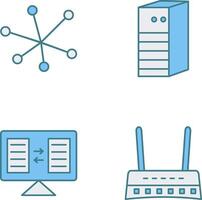 l'Internet et serveur réseau icône vecteur