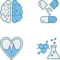 cerveau et capsule icône vecteur