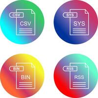 csv et sys icône vecteur