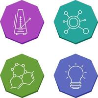 métronome et molécule icône vecteur