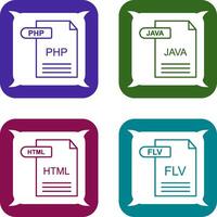 php et Java icône vecteur