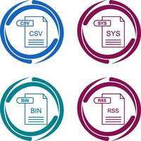 csv et sys icône vecteur