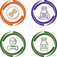 ADN et comprimés icône vecteur