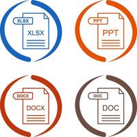 xlsx et ppt icône vecteur