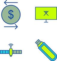 transaction et débranché réseau icône vecteur