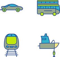 des sports voiture et double icône vecteur