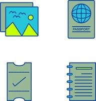 des photos et passeport icône vecteur