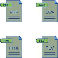 php et Java icône vecteur