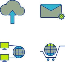 télécharger à nuage et message réglages icône vecteur