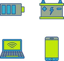 mise en charge et accumulateur icône vecteur