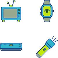 télévision et intelligent regarder icône vecteur