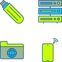 USB conduire et serveur icône vecteur