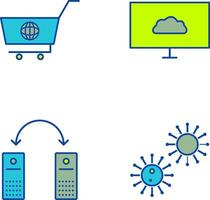 global achats et nuage système icône vecteur