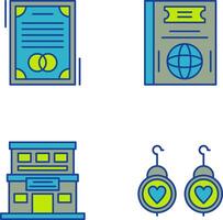mariage et passeport icône vecteur