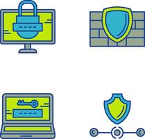 mot de passe et pare-feu icône vecteur
