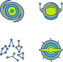 galaxie et astronaute icône vecteur