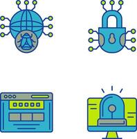 global malware et cyber la défense icône vecteur