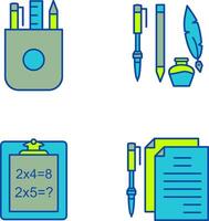 papeterie et l'écriture équipement icône vecteur