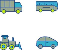 un camion et autobus icône vecteur