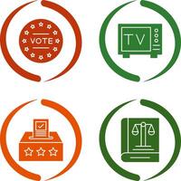 voter et la télé icône vecteur