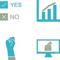 Oui non option et statistiques icône vecteur