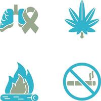 cancer et cannabis icône vecteur