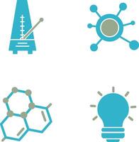 métronome et molécule icône vecteur