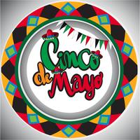 Modèle de carte Cinco de Mayo avec design rond vecteur