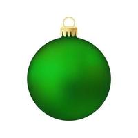 jouet d'arbre de noël vert ou boule illustration de couleur volumétrique et réaliste vecteur