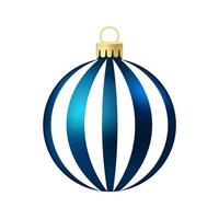 jouet ou boule d'arbre de noël bleu foncé illustration de couleur volumétrique et réaliste vecteur