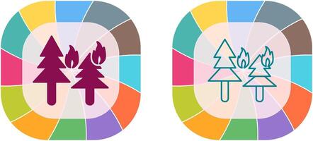 unique Feu dans Forst icône conception vecteur