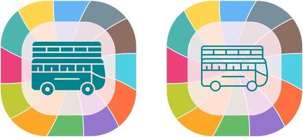 conception d'icône de bus double vecteur