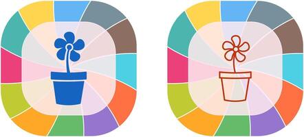 fleur pot icône conception vecteur