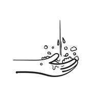 doodle dessinés à la main lavage main illustration icône symbole fond isolé vecteur