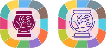 conception d'icône de bocal à poissons vecteur