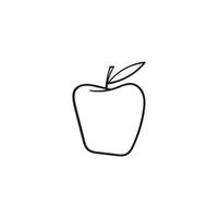 style dessiné à la main doodle pomme fruit illustration ligne art vecteur