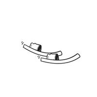 icône d'illustration sandale flip flop doodle avec style d'art en ligne dessinés à la main vecteur