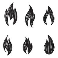 vecteur d'illustration de flamme doodle dessinés à la main