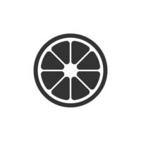 simple icône de fruits orange sur fond blanc vecteur