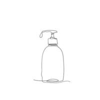 illustration de pompe de bouteille de savon dans un style de dessin au trait continu vecteur