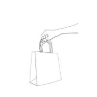 illustration de sac à provisions dans le vecteur de style de dessin au trait continu