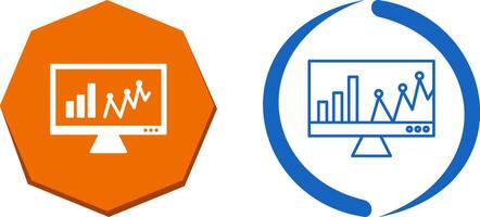 en ligne Statistiques icône conception vecteur