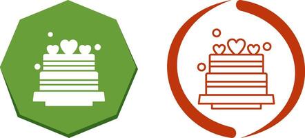 conception d'icône de gâteau de mariage vecteur