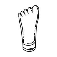 icône de lotion pour les pieds. doodle dessinés à la main ou style d'icône de contour vecteur