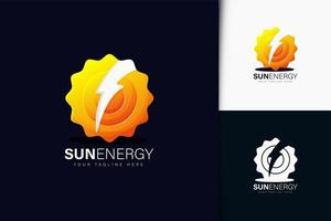 création de logo d'énergie solaire avec dégradé vecteur