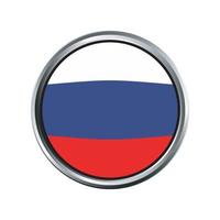 drapeau de la russie avec biseau de cadre chromé cercle argenté vecteur
