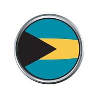 drapeau bahama avec biseau de cadre chromé cercle argenté vecteur