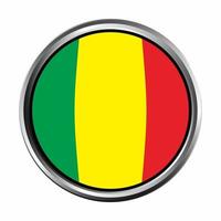 drapeau mali avec biseau cadre chromé cercle argent vecteur