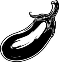 noir silhouette de aubergine sans pour autant Contexte vecteur